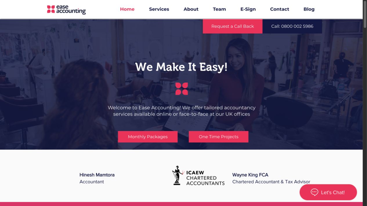 Ease Accounting website