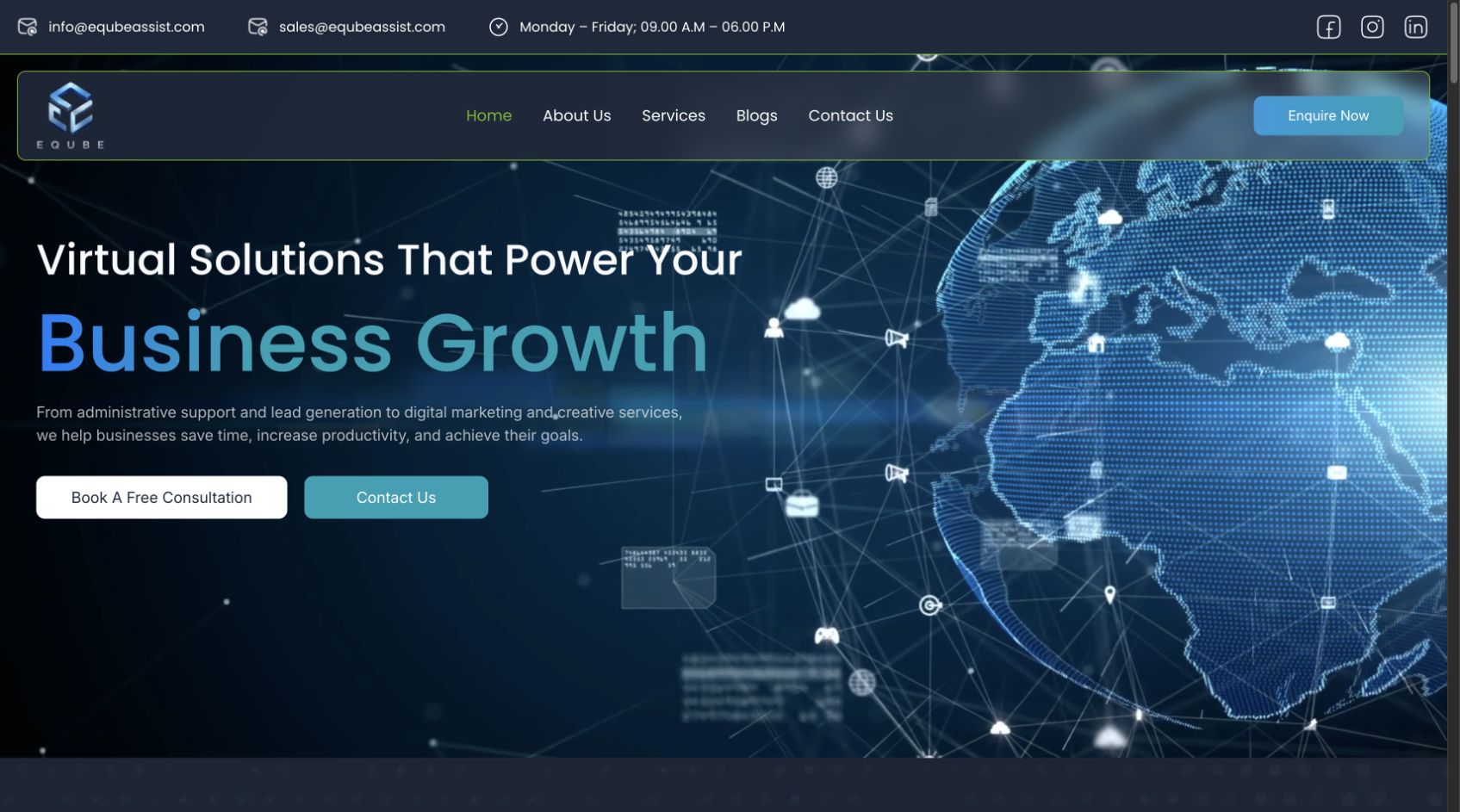 eQube Assist website
